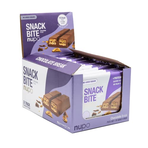 NUPO Snack Bite – Chocolate Break I Knusprige Waffel-Sticks aus Schokolade I Gesunder Snack I 14 x 3 x 21,5g I 113 kcal pro Portion I Ohne Zuckerzusatz I Reich an Protein I Glutenfrei I Ohne Palmöl NUPO Snack Bite – Chocolate Break I Knusprige Waffel-Sticks aus Schokolade I Gesunder Snack I 14 x 3 x 21,5g I 113 kcal pro Portion I Ohne Zuckerzusatz I Reich an Protein I Glutenfrei I Ohne Palmöl von NUPO