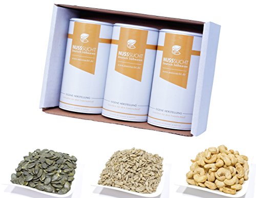 Brot Back Set | Brot backen Zutaten | 3x250g Bundel | Nussmischung Naturell | Kürbiskerne | Sonnenblumenkerne | Cashewkerne von NUSSSUCHT Deutsch Süßwaren