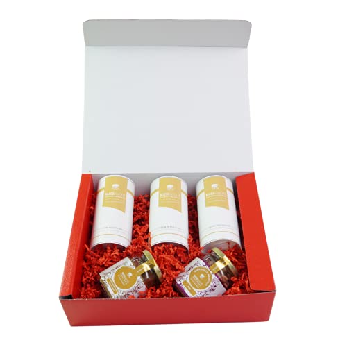 Geschenkbox Love - Zum Muttertag - Valentinstag | Inhalt: 3x250g + 150g Marzipankartoffeln + 125g Rosen Mandeln | Gebrannte Mnadeln von NUSSSUCHT Deutsch Süßwaren