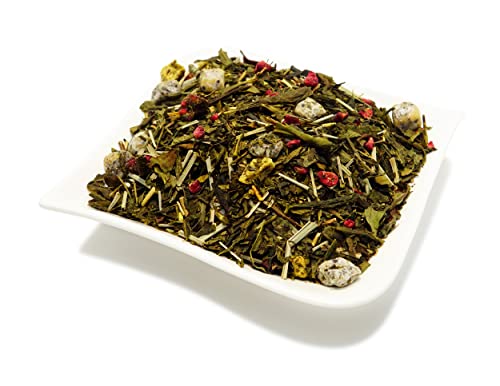 Grüntee - (Grüntee mit Geschmack · Premium · Natürlich) (Minze, Maracuja, Papaya, Kirsche, Zitrone, Ginser, Erdbeer, Ananas...) (Granatapfel · Drachenfrucht, 200g) von NUSSSUCHT Deutsch Süßwaren