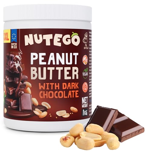 Nutego Erdnussbutter mit Dunkler Schokolade 1kg – Ohne Zusatzstoffe, 100% Natürliche Zutaten, Glutenfrei & Ohne Palmöl, Reich an Protein, Cremig & Lecker Nutego Erdnussbutter mit Dunkler Schokolade 1kg – Ohne Zusatzstoffe, 100% Natürliche Zutaten, Glutenfrei & Ohne Palmöl, Reich an Protein, Cremig & Lecker von NUTEGO