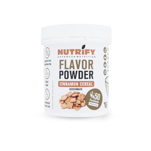 NUTRIFY Advanced Nutrition Cinnamon Cereal Flavor Powder 150 g, Aromapulver mit Zimt Cornflakesgeschmack und 7,5 kcal pro Portion, Vegan, Laktosefrei, Glutenfrei von NUTRIFY