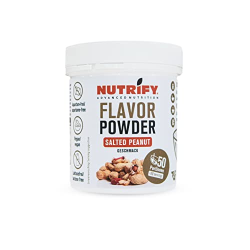 NUTRIFY Advanced Nutrition Salted Peanut Flavor Powder 150 g, Aromapulver mit Gesalzener Erdnussgeschmack und 7,5 kcal pro Portion, Vegan, Laktosefrei, Glutenfrei von NUTRIFY