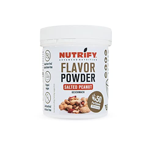 NUTRIFY Advanced Nutrition Salted Peanut Flavor Powder 150 g, Aromapulver mit Gesalzener Erdnussgeschmack und 7,5 kcal pro Portion, Vegan, Laktosefrei, Glutenfrei NUTRIFY Advanced Nutrition Salted Peanut Flavor Powder 150 g, Aromapulver mit Gesalzener Erdnussgeschmack und 7,5 kcal pro Portion, Vegan, Laktosefrei, Glutenfrei von NUTRIFY