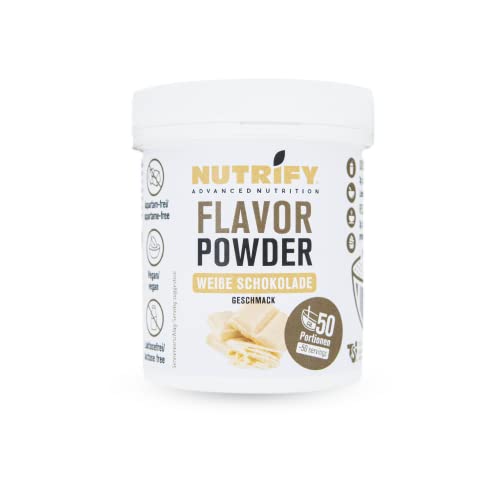 NUTRIFY Advanced Nutrition White Chocolate Flavor Powder 150 g, Aromapulver mit Weißer Schokoladengeschmack und 7,5 kcal pro Portion, Vegan, Laktosefrei, Glutenfrei NUTRIFY Advanced Nutrition White Chocolate Flavor Powder 150 g, Aromapulver mit Weißer Schokoladengeschmack und 7,5 kcal pro Portion, Vegan, Laktosefrei, Glutenfrei von NUTRIFY