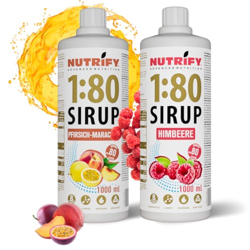 NUTRIFY Vital Fitness Drink 1:80 Sirup 2x1 L Set- Pfirsich-Maracuja & Himbeere, Getränkekonzentrat mit Vitaminen & L-Carnitin zuckerfrei- 160 Liter Sportgetränk kalorienarm 2er Pack, 2x 1000 ml NUTRIFY Vital Fitness Drink 1:80 Sirup 2x1 L Set- Pfirsich-Maracuja & Himbeere, Getränkekonzentrat mit Vitaminen & L-Carnitin zuckerfrei- 160 Liter Sportgetränk kalorienarm 2er Pack, 2x 1000 ml von NUTRIFY
