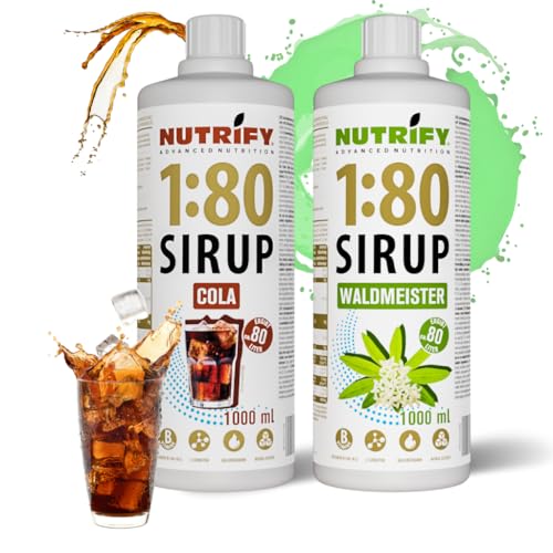 NUTRIFY Vital Fitness Drink 1:80 Sirup 2x1 L Set- Waldmeister & Cola, Getränkekonzentrat mit Vitaminen & L-Carnitin zuckerfrei- 160 Liter Sportgetränk kalorienarm 2er Pack, 2x 1000 ml NUTRIFY Vital Fitness Drink 1:80 Sirup 2x1 L Set- Waldmeister & Cola, Getränkekonzentrat mit Vitaminen & L-Carnitin zuckerfrei- 160 Liter Sportgetränk kalorienarm 2er Pack, 2x 1000 ml von NUTRIFY