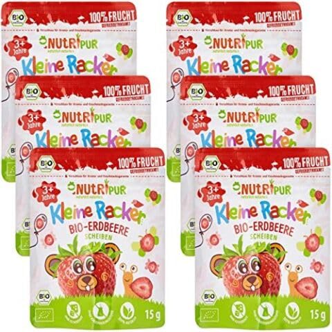 BIO Frucht Snack für Kinder: 6x15g Erdbeeren Gefriergetrocknet BIO – Gefriergetrocknete Früchte – Getrocknete Früchte – Kleine Racker von NutriPur BIO Frucht Snack für Kinder: 6x15g Erdbeeren Gefriergetrocknet BIO – Gefriergetrocknete Früchte – Getrocknete Früchte – Kleine Racker von NutriPur von NUTRIPUR
