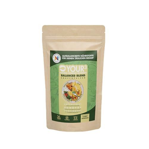 Balanced Blend Saucenpulver - Nutriomix – Your³ - ausbalanciertes und optimiertes Nährstoff Saucenpulver Curry-Ananas - Patentierte Nutriomix Formel - 215g von NUTRIPUR