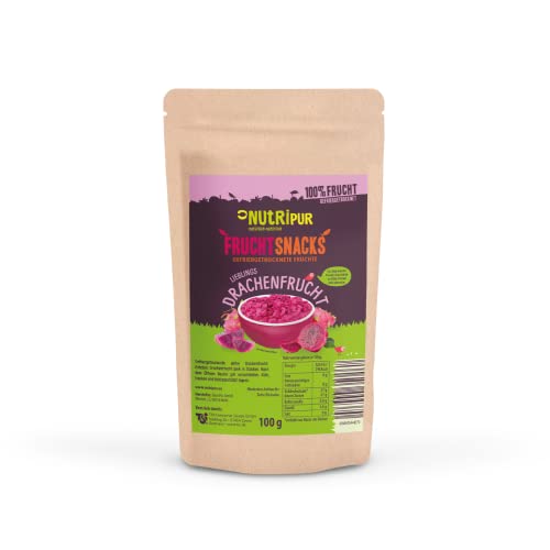 Drachenfrucht gefriergetrocknet: 100g gefriergetrocknete Drachenfrucht - 100% Frucht - getrocknete Drachenfrucht, ohne Zuckerzusatz von NUTRIPUR