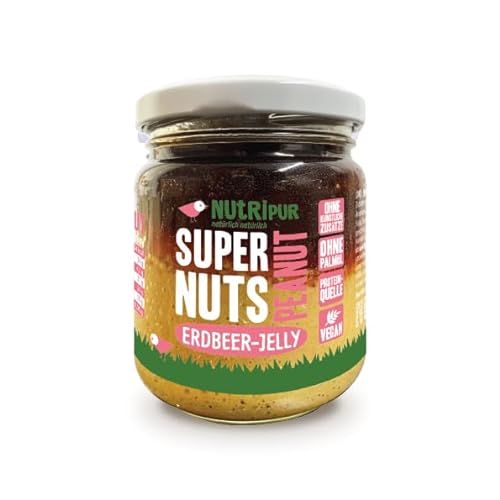 Erdnussbutter mit fruchtigem Erdbeerpüree - Peanut Butter Jelly - NutriPur - 500g von NUTRIPUR