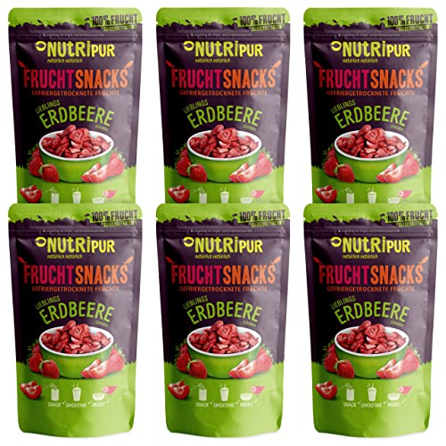 Gefriergetrocknete Erdbeeren 6er Set - Getrocknete Erdbeeren - Trockenobst und Beeren gefriergetrocknet, ungezuckert & ungeschwefelt - 6 Packungen Getrocknete Erdbeeren á 25g Gefriergetrocknete Erdbeeren 6er Set - Getrocknete Erdbeeren - Trockenobst und Beeren gefriergetrocknet, ungezuckert & ungeschwefelt - 6 Packungen Getrocknete Erdbeeren á 25g von NUTRIPUR