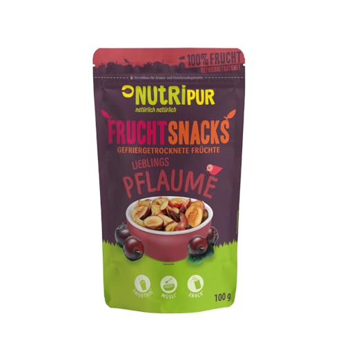 Gefriergetrocknete Pflaume 100g: getrocknete Pflaumen ungezuckert - Gefriergetrocknete Früchte mit purer Frucht, voller Geschmack: Beeren gefriergetrocknet - Getrocknete Fruechte NUTRIPUR von NUTRIPUR