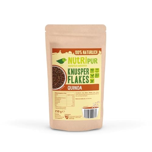 Knusperflakes Quinoa - 250g, gesunde Protein- und Ballaststoffquelle - knuspriges Topping, vegan von NUTRIPUR