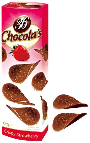 36 Chocola's Schokoblätter Crispy Erdbeere, 1er Pack (1 x 125 g) von Excelcium