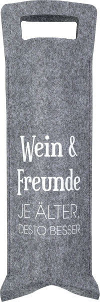Geschenktüte Filz 'Wein & Freunde' für 1 Flasche von Henne Verpackung
