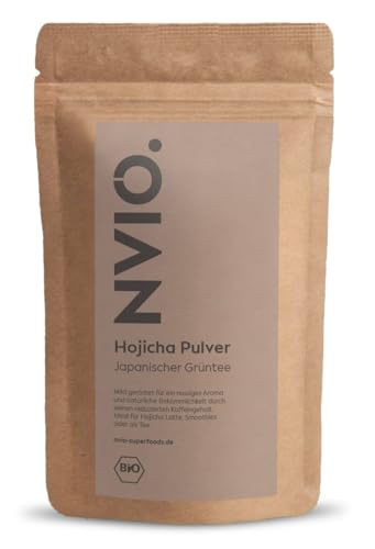 NVIO. Bio Hojicha Pulver aus Japan | 100g | sanft geröstet, mild-nussig und koffeinarm | Bio zertifiziert DE-ÖKO-006 von NVIO.