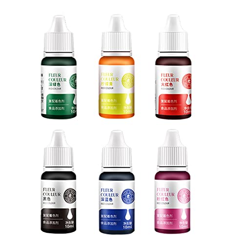 NVOQILIN 4/12/6 Stück 10 ml Lebensmittelfarben-Set, Kuchendekorationswerkzeuge, essbare Pigmente für Gebäck, Backen, Lebensmittelfarbstoffe, Kuchenzubehör NVOQILIN 4/12/6 Stück 10 ml Lebensmittelfarben-Set, Kuchendekorationswerkzeuge, essbare Pigmente für Gebäck, Backen, Lebensmittelfarbstoffe, Kuchenzubehör von NVOQILIN