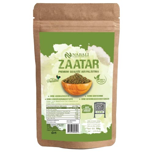 NABALI FAIRKOST FÜR ALLE Zatar Za'atar Gewürz – Gewürzmischung nach Ottolenghi – Zaatar orientalische Gewürze aus Palästina (100 g) von NABALI FAIRKOST FÜR ALLE