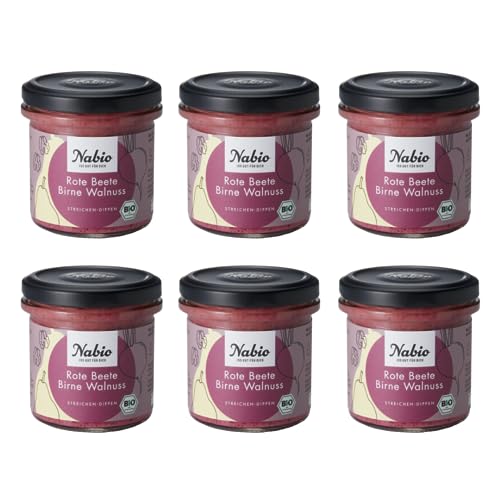 NABIO | Mediterraner Aufstrich Rote Beete Birne Walnuss I vegan I (6 x 135g) von NABIO