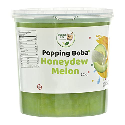 Bubble Tea Express – Original Popping Boba aus Taiwan – Fruchtsaftperlen 3,2 kg – echte Fruchtsäfte – Vegan, Glutenfrei, Laktosefrei – Honigmelone von Nai Cha GmbH