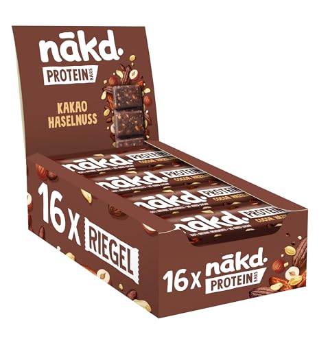Nākd. Protein Kakao Haselnuss | Protein-Riegel | 7g Pflanzliches Protein | 100% Natürliche Zutaten | Ohne Zuckerzusatz | Vegan | 16 x 45g | 720g Nākd. Protein Kakao Haselnuss | Protein-Riegel | 7g Pflanzliches Protein | 100% Natürliche Zutaten | Ohne Zuckerzusatz | Vegan | 16 x 45g | 720g von Nakd