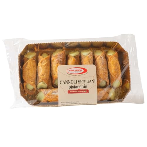Naldoni Cannoli Siciliani Pistacchio, sizilianische Gebäckröllchen gefüllt mit Pistaziencreme, 200 g von Naldoni