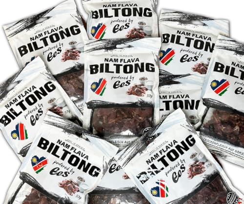 Nam Flava - Original Biltong aus Namibia - 0,5 kg (10x50 g) - Beef Jerky, Trockenfleisch, viel Protein von Nam Flava