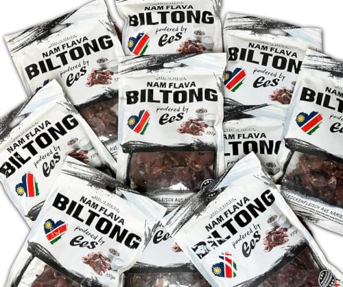 Nam Flava - Original Biltong aus Namibia - 1 kg (10x100 g) - Trockenfleisch, Beef Jerky, viel Protein von Nam Flava