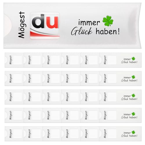 Namalu 15 Stück Viel Glück Geschenke Prüfung Glücksbringer Schokolade Verpackung Filz Hülle Kompatibel mit Duplo Mögest du immer Glück haben Kleeblatt Glücksbringer für Abitur, ohne Schokolade von Namalu