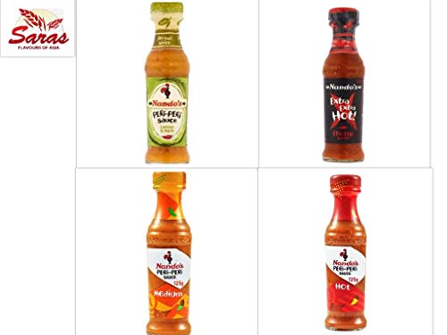 Nando's Lovers Selections 4 x 125 ml (Zitronen und Kräuter, mittelgroß, heiß und xxHot). von Nando's