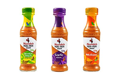 Nando's Peri-Peri Sauce Selection Medium, Zitrone & Kräuter, Knoblauch je 125 g von Nando's
