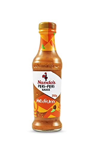 Nandos Peri Peri Sauce Medium 250ml Bottle - Nandos Peri-Peri So§e Mittelscharf 250ml Flasche von Nando's