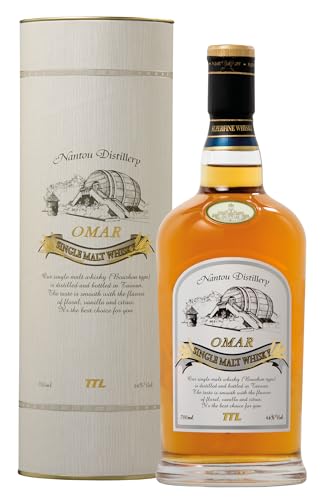 Nantou Distillery Omar Single Malt Whisky Bourbon Type mit Geschenkverpackung (1 x 0.7 l) von Nantou Distillery