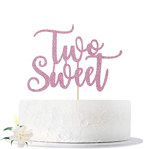 Kuchendekoration für Mädchen und Jungen zum 2. Geburtstag, Pink Glitzer, 2 Stück Kuchendekoration für Mädchen und Jungen zum 2. Geburtstag, Pink Glitzer, 2 Stück von Nanvin