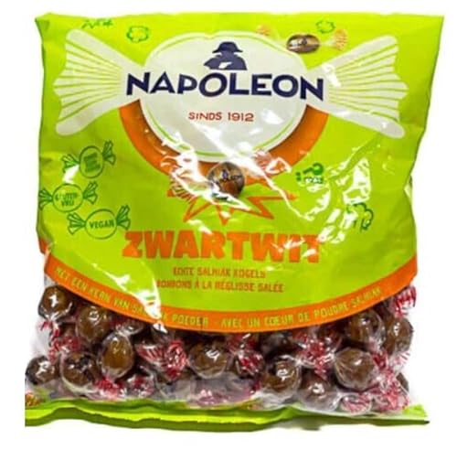 Napoleon Harte Bonbons gefüllt mit salzigem Lakritz 1 Kg I Lakritzbonbons aus den Niederlanden von Napoleon