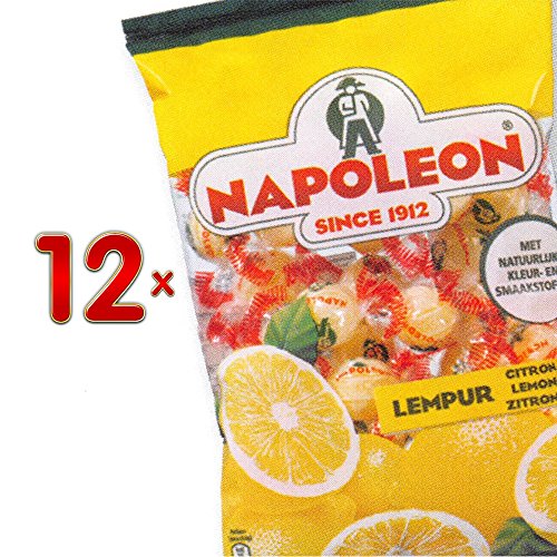 Napoleon Lempur Sachet 12 x 150g Packung (Bonbons mit Zitronengeschmack mit Brausefüllung) von Napoleon