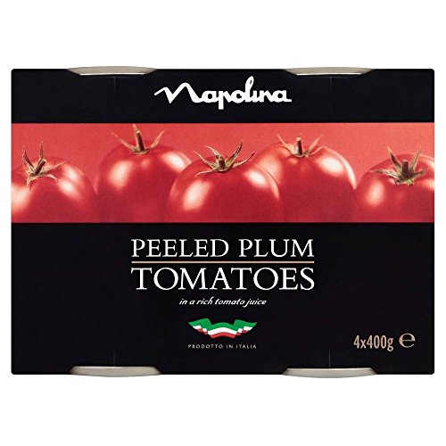 Napolina Geschält Pflaume-Tomaten in Tomatensaft (4x400g) - Packung mit 2 von Napolina