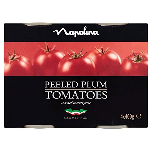 Napolina Geschält Pflaume-Tomaten in Tomatensaft (4x400g) - Packung mit 2 von Napolina