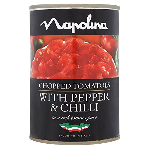 Napolina gehackte Tomaten mit Paprika und Chili in Tomatensaft (400 g) - Packung mit 2 von Napolina