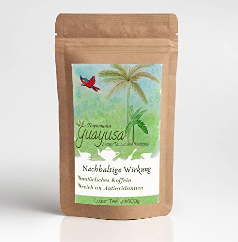 Guayusa Energy Tea von Napumarka, Tee lose (500g) | für 200 Tassen | Natürlich frische Energie aus dem Amazonas | Genuss direkt vom Erzeuger | Natürliches Koffein | Kaffee Alternative | Grobschnitt von Napumarka Guayusa