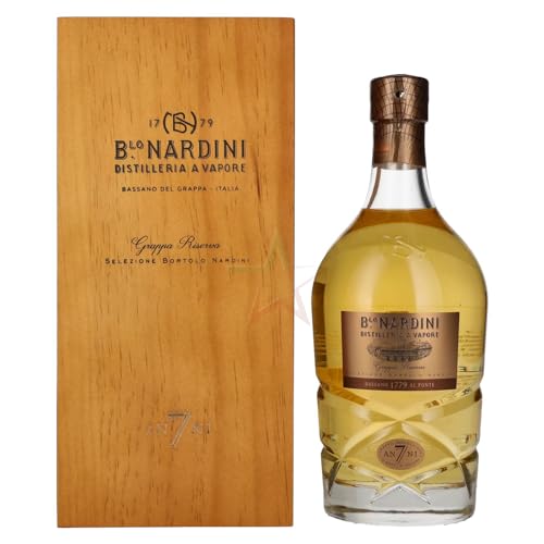 Nardini Grappa Riserva 7 ANNI in Holzkiste 45,00% 0,70 lt. von Nardini