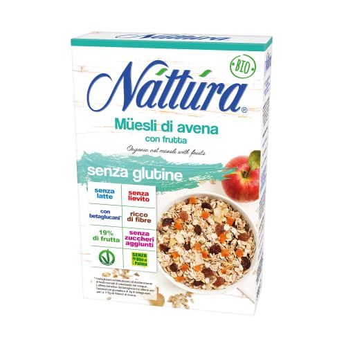 Nattura® | Bio-Hafer- und Fruchtmüsli, glutenfrei, milchfrei, hefefrei, ohne Zuckerzusatz, ohne Palmöl, vegan – 1 x 300 g von Náttúra