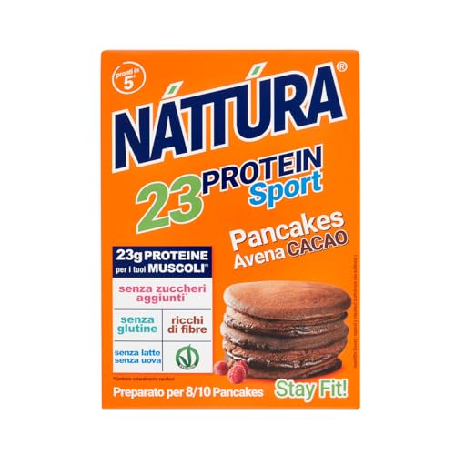 Nattura® | Hafer-Kakao-Protein-Sport-Pfannkuchen-Mix | Proteinmischung Hafer-Kakao-Pfannkuchen Energiefrühstück | Ungefähr 8–10 Pfannkuchen – 200 g von Náttúra