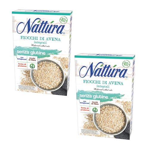 Nattura® | Vegane Vollkorn-Haferflocken | Haferflocken reich an Ballaststoffen und Proteinen | Haferflocken Glutenfreies Frühstück – 2 x 350 Gr von Náttúra