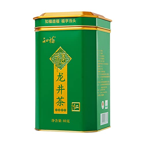 80 g Longjing-Tee Chinesischer Frühlings-Grüntee Starker Duft, süßer Geschmack, flach, schwer, zart, in Dosen zum Verschenken, Morgentee, Nachmittagstee, Party, Teegetränke von Natudeco