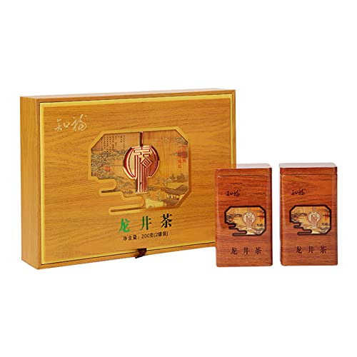 Chinesischer Longjing Grüntee Dragon Well Grüntee Geschenkbox Gesunder Lebensmittelgeschmack vom Bauernbauernhof China Top Ten Berühmte Tees 1398g/49.3oz Insgesamt 2 Dosen von Natudeco