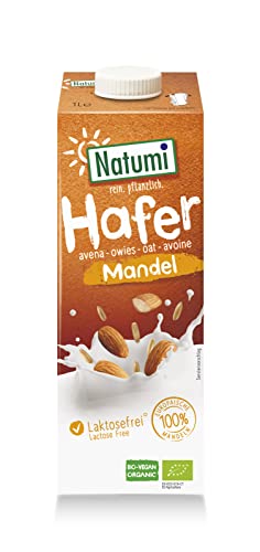 Natumi Bio Haferdrink Mandel, 8 x 1L - Laktosefrei, Ohne Zuckerzusatz, Bio, Vegan, Hergestellt mit europäischen Mandeln, Milchfreie milchfreie Alternative Natumi Bio Haferdrink Mandel, 8 x 1L - Laktosefrei, Ohne Zuckerzusatz, Bio, Vegan, Hergestellt mit europäischen Mandeln, Milchfreie milchfreie Alternative von Natumi