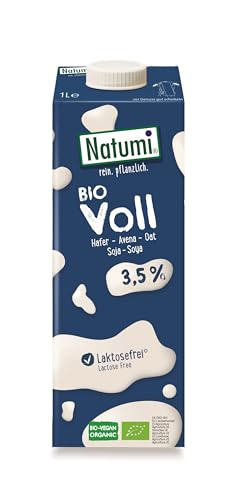 Natumi Bio-Haferdrink Voll, 8 x 1L - laktosefrei, hergestellt mit deutschem Hafer, vegan, biologisch, milchfreie Alternative Natumi Bio-Haferdrink Voll, 8 x 1L - laktosefrei, hergestellt mit deutschem Hafer, vegan, biologisch, milchfreie Alternative von Natumi