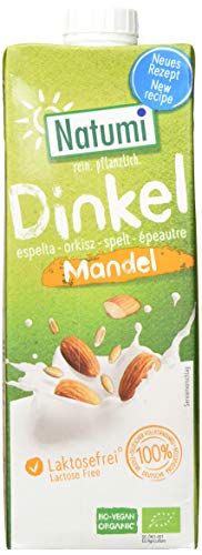 Natumi Dinkel Mandel Drink ungesüßt I 6er Pack Pflanzendrink Bio - 6 x 1 L I Vegane Milchalternative ohne Laktose / Zucker I Mit regionalem Vollkorndinkel & gerösteter Bio Mandel I Backen & Kochen von Natumi